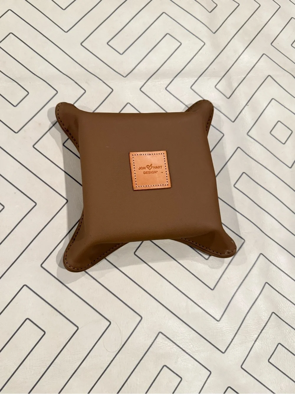 Jon Hart Personalized Brown Leather Valet Tray - Monogram MLC
